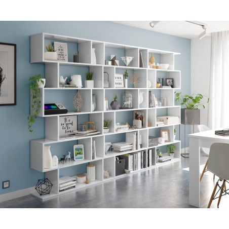 DANERYS Estantería alta  BLANCO BRILLO