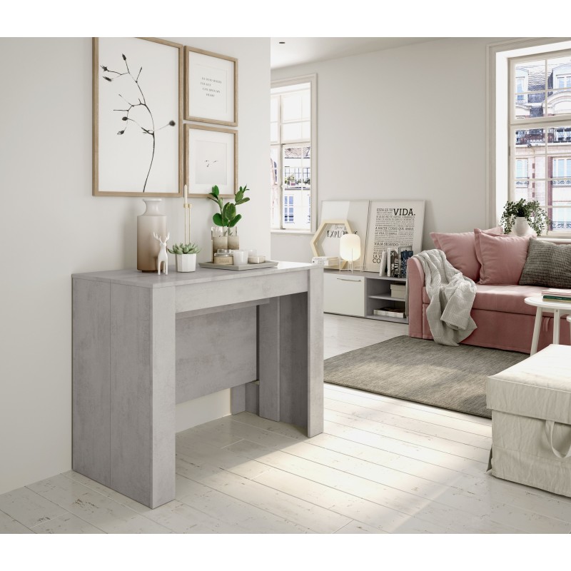 FUNZIONALE CONSOLA comedor 90x50-237 EXTENSIBLE  CEMENTO