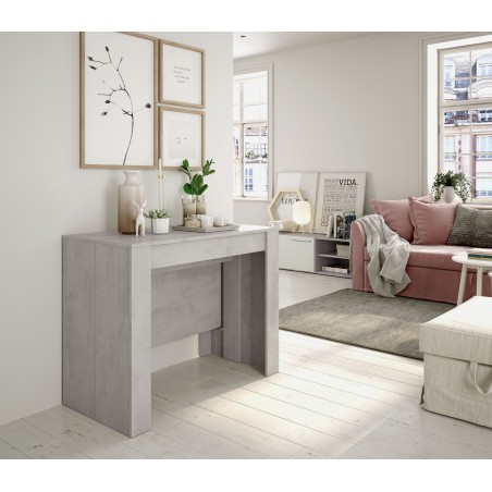 FUNZIONALE CONSOLA comedor 90x50-237 EXTENSIBLE  CEMENTO