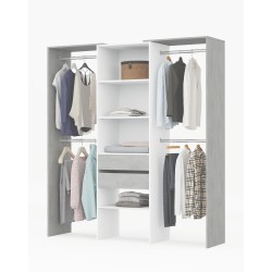 TIDY Armario-Vestidor con estantería + 4 barras