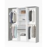 TIDY Armario-Vestidor con estantería + 4 barras