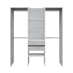 TIDY Armario-Vestidor con estantería + 4 barras