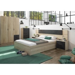 BED Cama 150 con 4 cajones (para somier de 190x150)