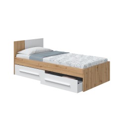 AMBIENT Cama juvenil con cabezal (SIN somier + 2 cajones)(para colchón de 190x90)