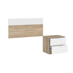 LUCA Cabezal 100 +mesita con 2 cajones